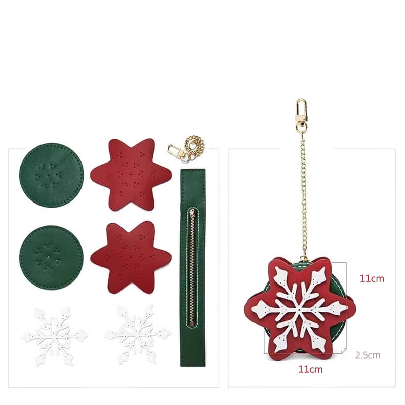 Mini Snowflake Christmas DIY Coin Purse Kit – Babylon Leather - Babylon LeatherBabylon LeatherPJ02-Red