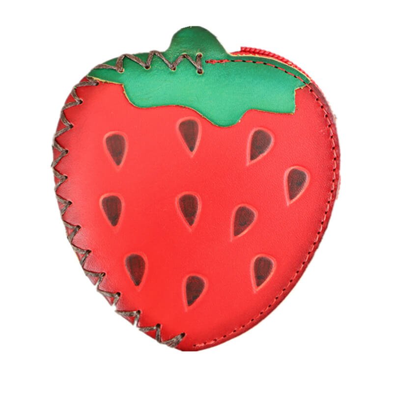 Mini Strawberry - Shaped Leather Coin Purse – Babylon Leather - Babylon LeatherBabylon LeatherLLZ32-Red
