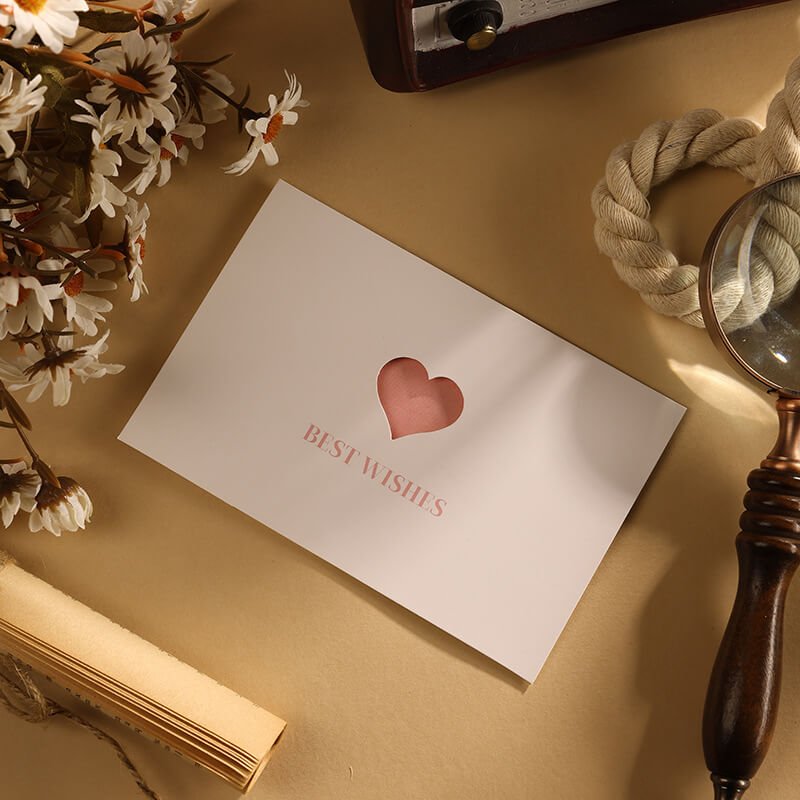 Minimal Elegant Foil Stamped Greeting Card - Babylon Leather - Babylon LeatherBabylon LeatherHK02-Heartfelt wishes