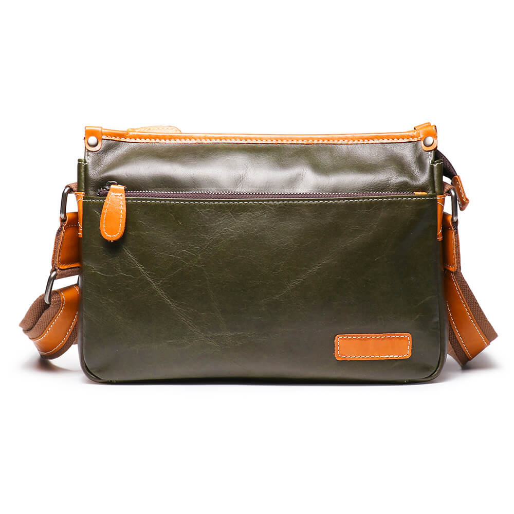 Minimalist Classic Top - Grain Leather Crossbody Messenger Bag – Babylon Leather - Babylon LeatherBabylon LeatherLJ144-Green