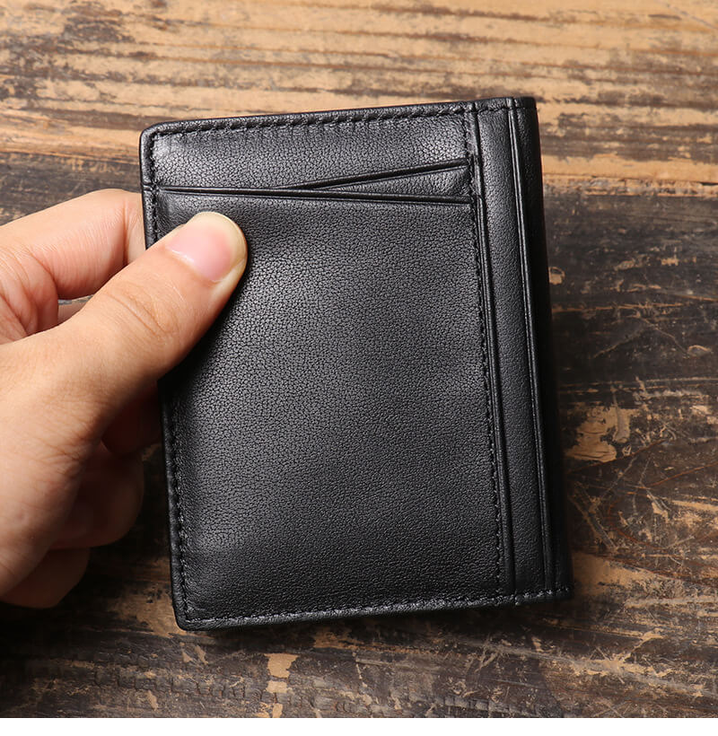 Minimalist Slim Top - Grain Leather Multi - Card Pocket Card Sleeve – Babylon Leather - Babylon LeatherBabylon LeatherLJ128-Black