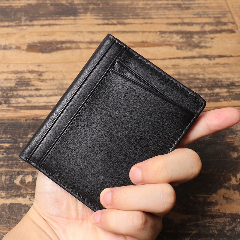 Minimalist Slim Top - Grain Leather Multi - Card Pocket Card Sleeve – Babylon Leather - Babylon LeatherBabylon LeatherLJ128-Black