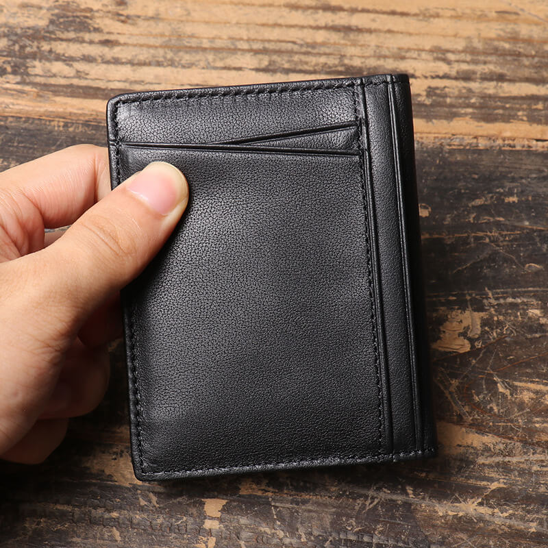 Minimalist Slim Top - Grain Leather Multi - Card Pocket Card Sleeve – Babylon Leather - Babylon LeatherBabylon LeatherLJ128-Black
