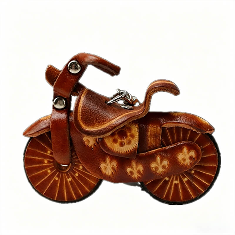 Motorcycle Inspired Leather Bag Charm – Babylon Leather - Babylon LeatherBabylon LeatherLLZ14-Brown