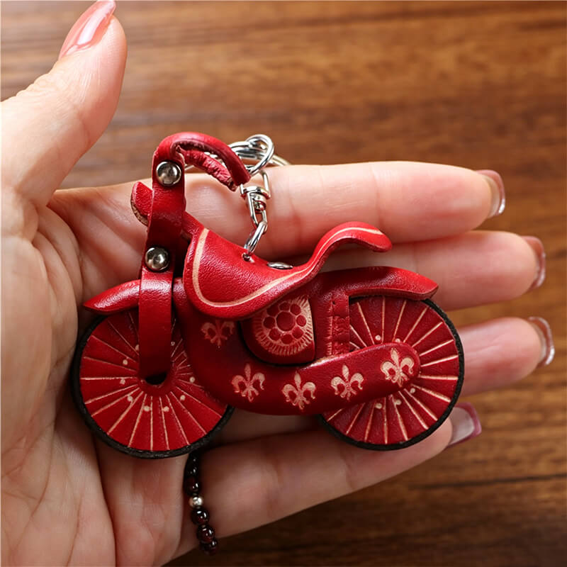 Motorcycle Inspired Leather Bag Charm – Babylon Leather - Babylon LeatherBabylon LeatherLLZ14-Brown