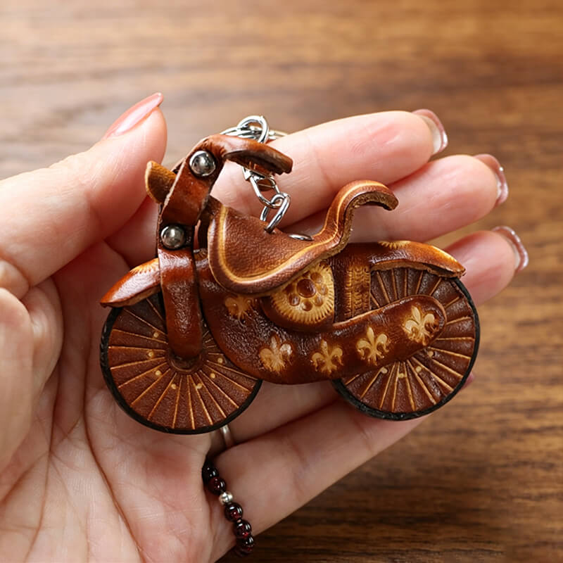 Motorcycle Leather Bag Charm – Babylon Leather - Babylon LeatherBabylon LeatherLLZ02-3-Brown