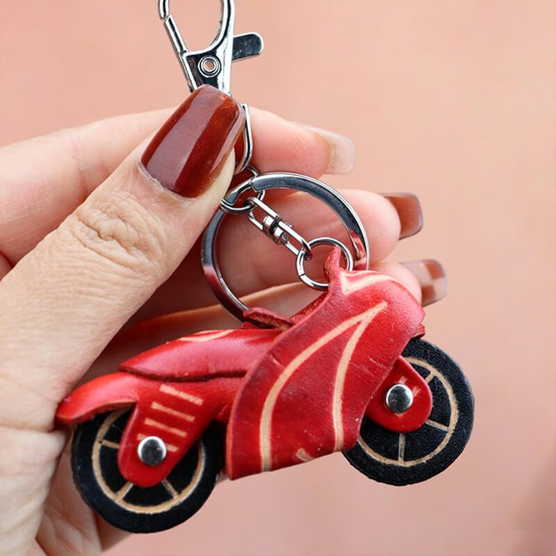 Motorcycle Leather Bag Charm – Babylon Leather - Babylon LeatherBabylon LeatherLLZ02-5-Red