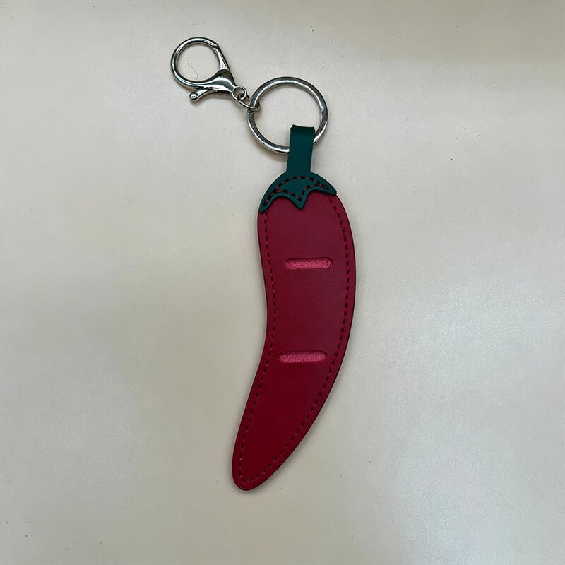 Novelty Leather Bag Charm Keychain - Babylon Leather - Babylon LeatherBabylon LeatherPP29-Red Chili Pepper Charm