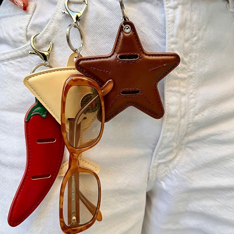 Novelty Leather Bag Charm Keychain - Babylon Leather - Babylon LeatherBabylon LeatherPP29-Star Charm