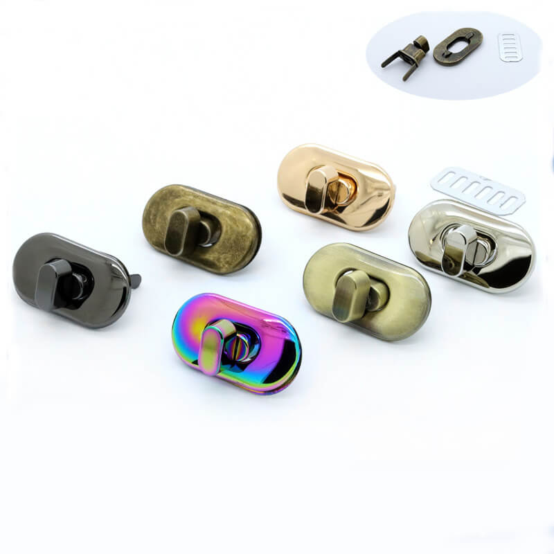 Oval Turn Lock Clasp - Babylon Leather - Babylon LeatherBabylon LeatherJY15-Gold-Individually Packed Oval Turn Lock