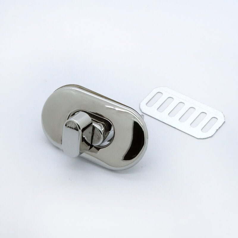 Oval Turn Lock Clasp - Babylon Leather - Babylon LeatherBabylon LeatherJY15-Silver-Oval Turn Lock – Plated Finish