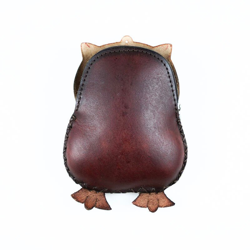 Owl Shaped Leather Bag Charm Keychain – Babylon Leather - Babylon LeatherBabylon LeatherLL56-Brown