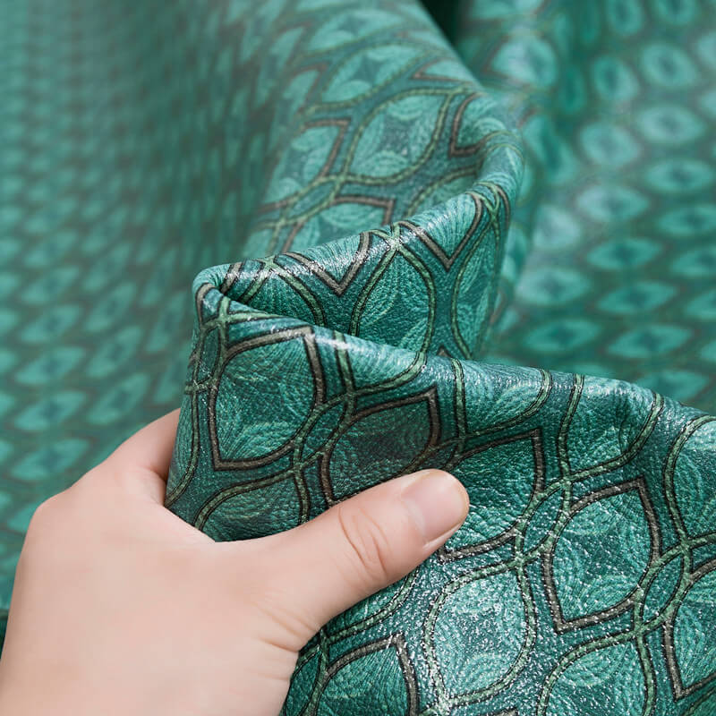 Painted Top Grain Cowhide Leather Summer Sleeping Mat - Babylon LeatherBabylon LeatherBMN04-Peacock Green & Coffee-3.0mm Thick - Single Piece-100×195cm