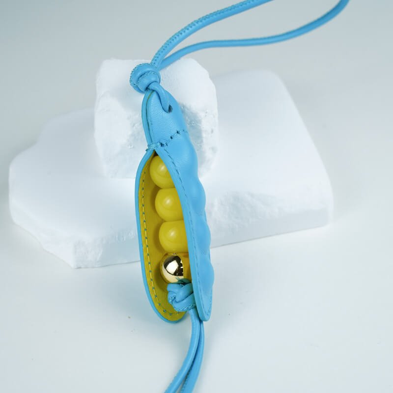 Pea Pod Design Leather Hanging Charm – Babylon Leather - Babylon LeatherBabylon LeatherLL89-Blue