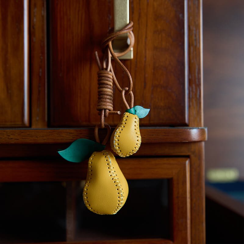 Pear Leather Bag Charm – Babylon Leather - Babylon LeatherBabylon LeatherLZ96-Yellow