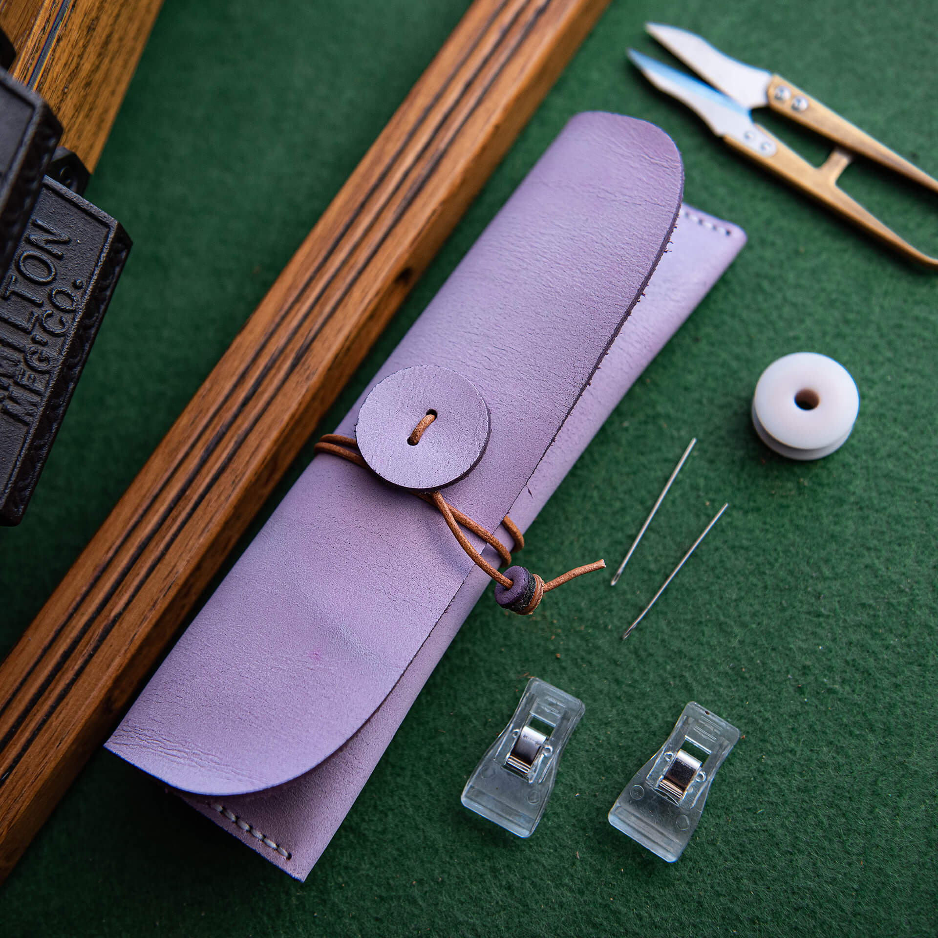 Pen Pouch Crazy Horse Leather DIY Kit – Babylon Leather - Babylon LeatherBabylon LeatherLZ44 - Purple - Soft Fog Wax Leather