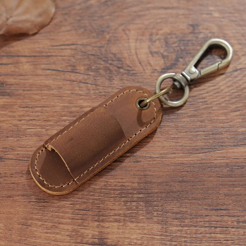 Pen Sleeve with Keychain Clip – Babylon Leather - Babylon LeatherBabylon LeatherAN03-Brown
