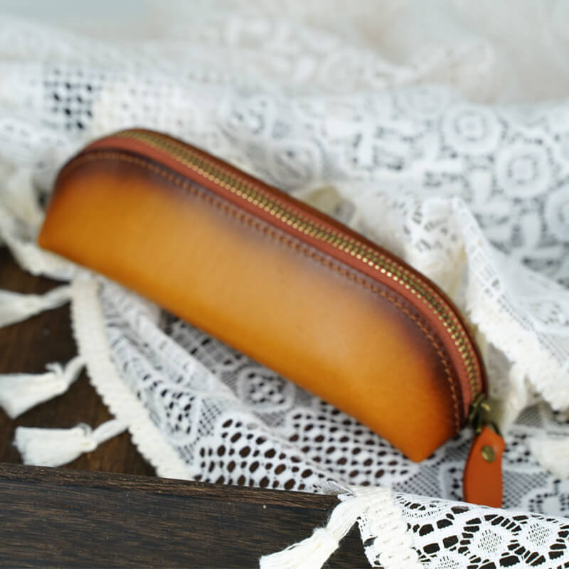 Pencil Case Shape Leather Charm Keychain – Babylon Leather - Babylon LeatherBabylon LeatherLL85-Brown