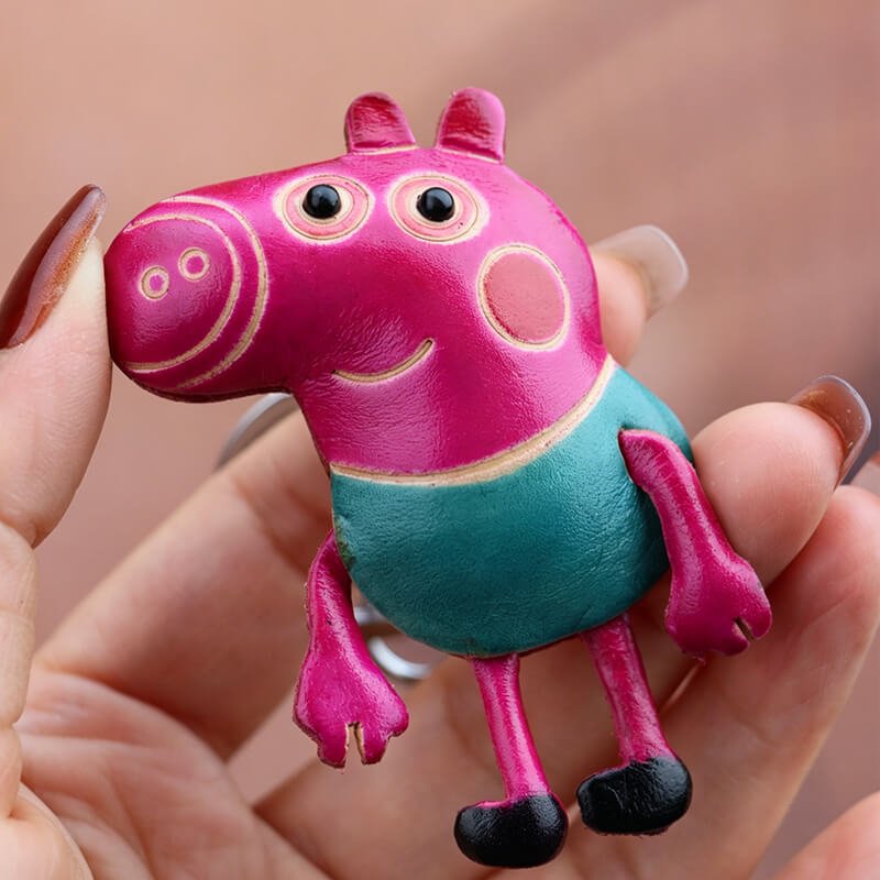 Peppa & George Pig Style Leather Bag Charm – Babylon Leather - Babylon LeatherBabylon LeatherLLZ88-George
