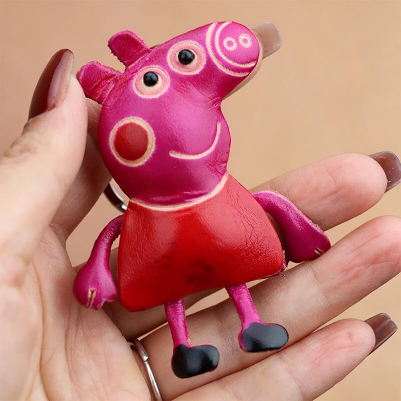 Peppa & George Pig Style Leather Bag Charm – Babylon Leather - Babylon LeatherBabylon LeatherLLZ88-Peppa