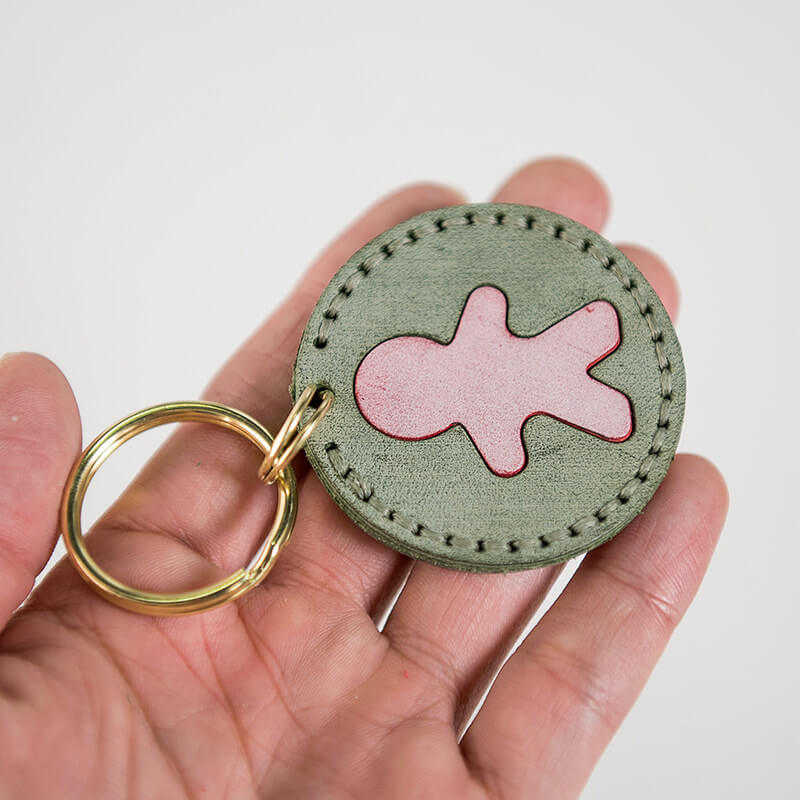 Personalized Christmas Gift DIY Leather Keychain – Babylon Leather - Babylon LeatherBabylon LeatherLZ74-Green 1-Fog Wax Leather