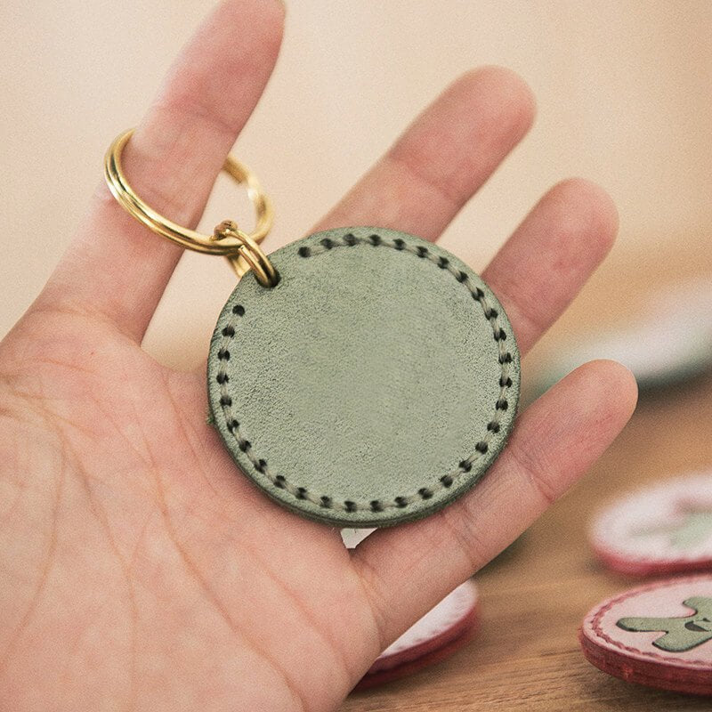 Personalized Christmas Gift DIY Leather Keychain – Babylon Leather - Babylon LeatherBabylon LeatherLZ74-Red-Fog Wax Leather