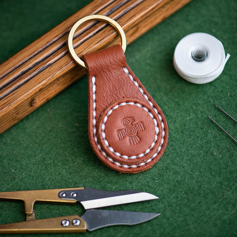 Personalized Keychain DIY Leather Kit – Babylon Leather - Babylon LeatherBabylon LeatherLZ65-Brown-Nanbu Veg Tanned Leather