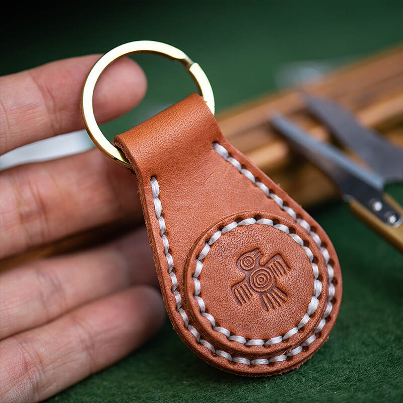 Personalized Keychain DIY Leather Kit – Babylon Leather - Babylon LeatherBabylon LeatherLZ65-Brown-Veg Tanned Leather