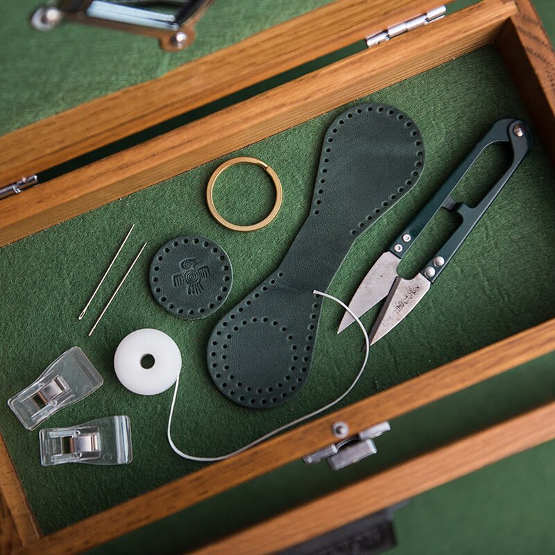 Personalized Keychain DIY Leather Kit – Babylon Leather - Babylon LeatherBabylon LeatherLZ65-Dark Green-Crazy Horse Leather