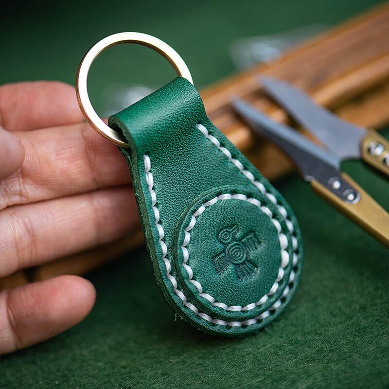 Personalized Keychain DIY Leather Kit – Babylon Leather - Babylon LeatherBabylon LeatherLZ65-Green-Veg Tanned Leather