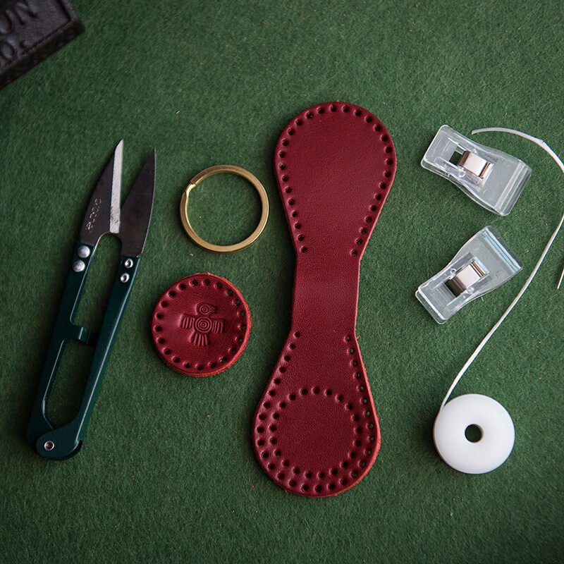 Personalized Keychain DIY Leather Kit – Babylon Leather - Babylon LeatherBabylon LeatherLZ65-Red-Veg Tanned Leather