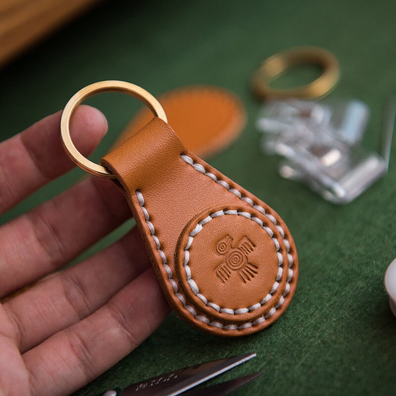 Personalized Keychain DIY Leather Kit – Babylon Leather - Babylon LeatherBabylon LeatherLZ65-Yellow-Veg Tanned Leather