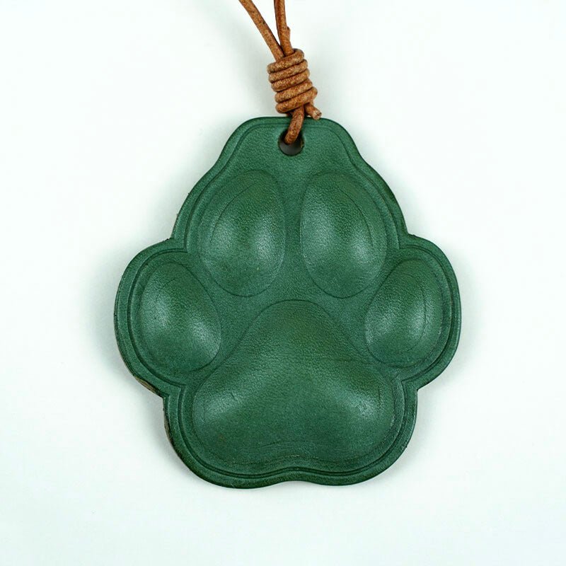 Pet Paw Print Leather Bag Charm – Babylon Leather - Babylon LeatherBabylon LeatherLL46-Green