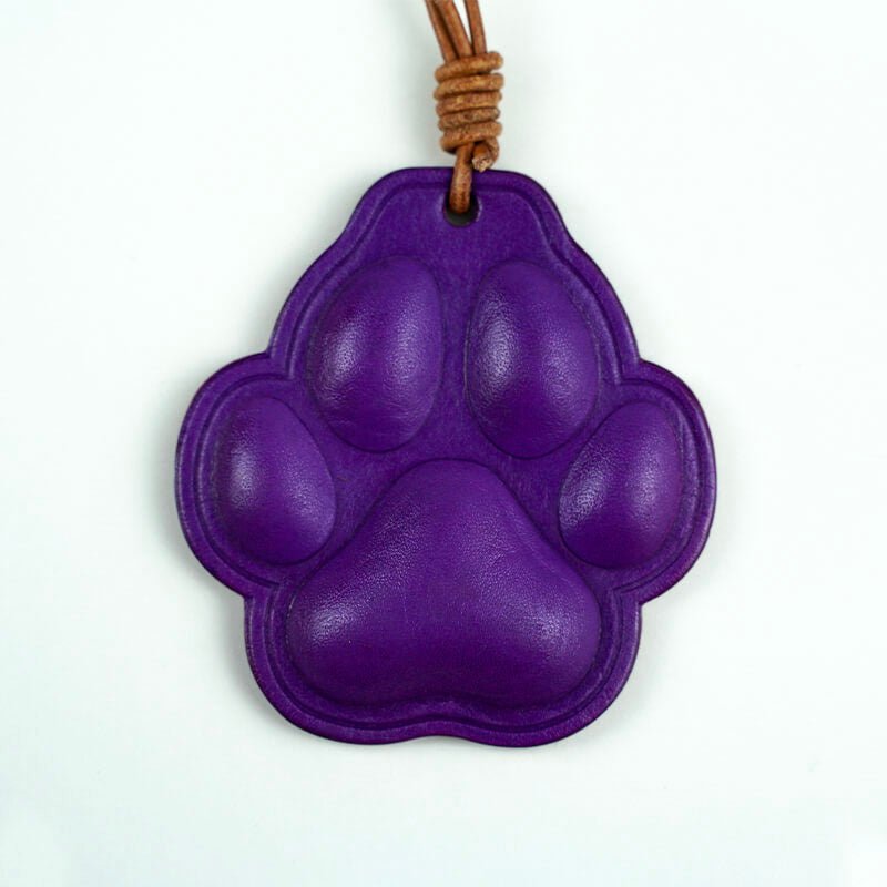 Pet Paw Print Leather Bag Charm – Babylon Leather - Babylon LeatherBabylon LeatherLL46-Purple