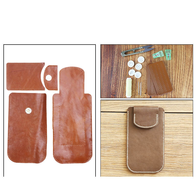 Phone & Card Wallet Veg Tanned Leather DIY Kit – Babylon Leather - Babylon LeatherBabylon LeatherCY19-Coffee-L