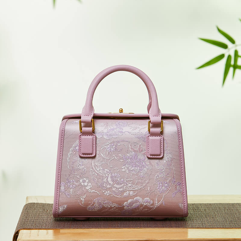 Poised Form Leather and Silk Handbag – Babylon Leather - Babylon LeatherBabylon LeatherTX170-Pink