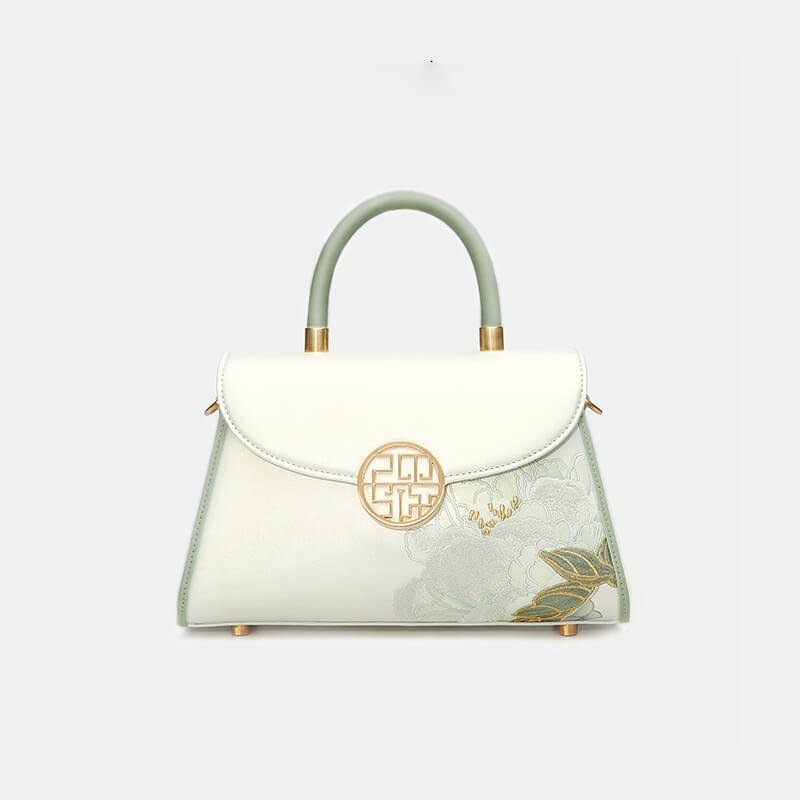 Poised Radiance Leather and Silk Handbag Crossbody Bag – Babylon Leather - Babylon LeatherBabylon LeatherTX132-White