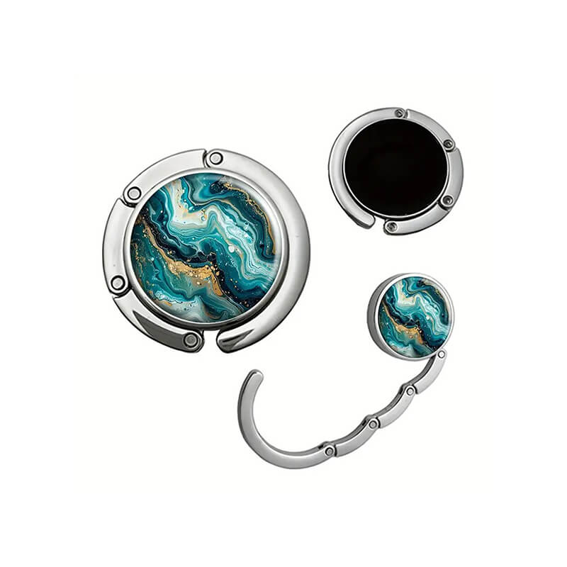 Portable Round Foldable Purse Hook for Table Handbag Hanger – Babylon Leather - Babylon LeatherBabylon LeatherPP07-Marble 1-1Pcs