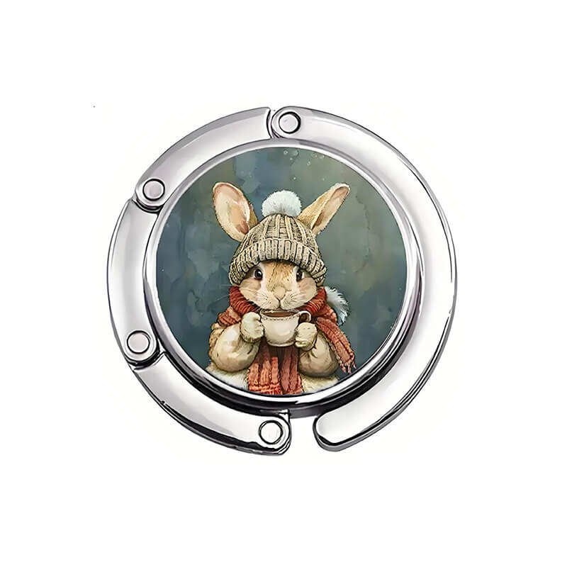 Portable Round Foldable Purse Hook for Table Handbag Hanger – Babylon Leather - Babylon LeatherBabylon LeatherPP07-Rabbit 11-1Pcs