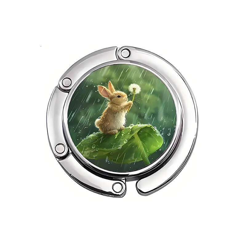 Portable Round Foldable Purse Hook for Table Handbag Hanger – Babylon Leather - Babylon LeatherBabylon LeatherPP07-Rabbit 2-1Pcs