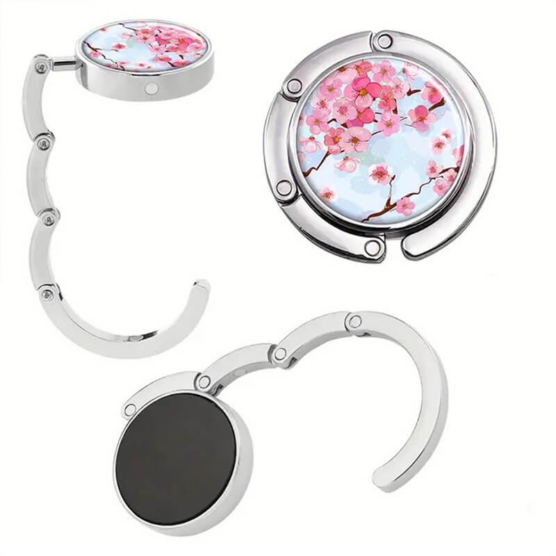 Portable Round Foldable Purse Hook for Table Handbag Hanger – Babylon Leather - Babylon LeatherBabylon LeatherPP07-Rose-1Pcs