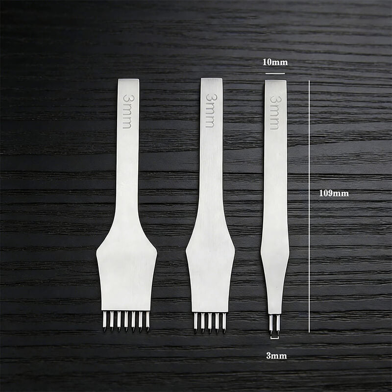 Premium D2 Steel Round Pricking Iron for Internal Seams – Babylon Leather - Babylon LeatherBabylon LeatherXH14-3mm-2/5/7 Prong (3PCS)