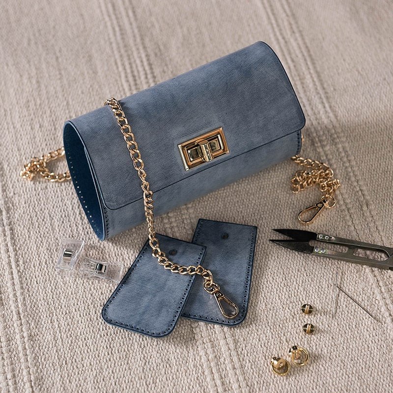 Premium Fog - Waxed Leather Baguette Bag DIY Kit – Babylon Leather - Babylon LeatherBabylon LeatherLZ53 - Blue - Waxed Leather