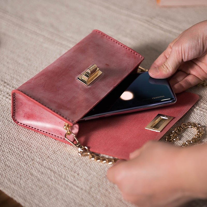 Premium Fog - Waxed Leather Baguette Bag DIY Kit – Babylon Leather - Babylon LeatherBabylon LeatherLZ53 - Pink - Waxed Leather