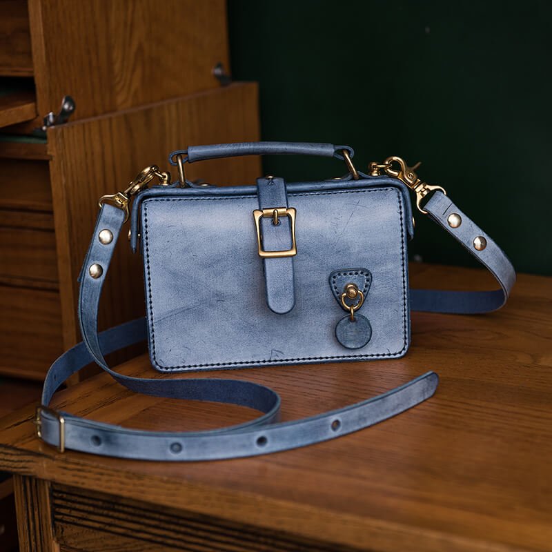 Premium Full - Grain Leather Doctor Bag DIY Kit – Babylon Leather - Babylon LeatherBabylon LeatherLZ38-Blue-Matte Wax Leather