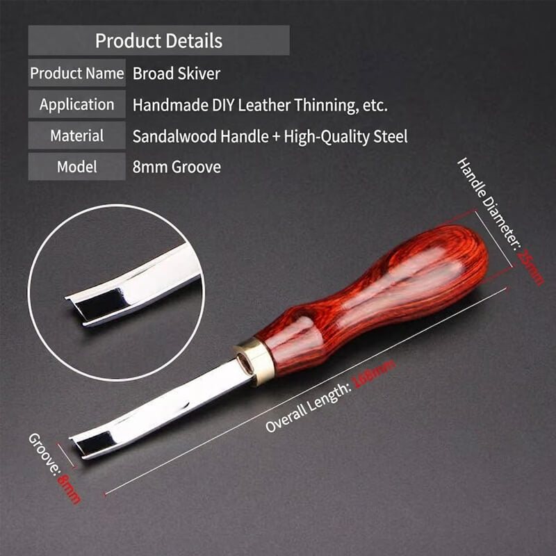 Premium Leather Skiver D2 Steel Rosewood Handle – Babylon Leather - Babylon LeatherBabylon LeatherXH29-4mm