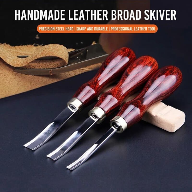 Premium Leather Skiver D2 Steel Rosewood Handle – Babylon Leather - Babylon LeatherBabylon LeatherXH29-4mm