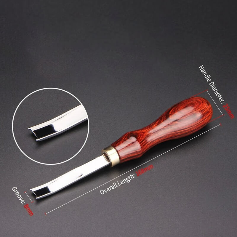 Premium Leather Skiver D2 Steel Rosewood Handle – Babylon Leather - Babylon LeatherBabylon LeatherXH29-8mm