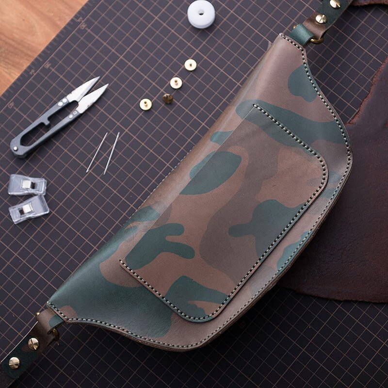 Premium Men’s Leather Sling Bag DIY Kit – Babylon Leather - Babylon LeatherBabylon LeatherLZ34 - Natural(No Small Leather Parts) - Vegetable Tanned Leather