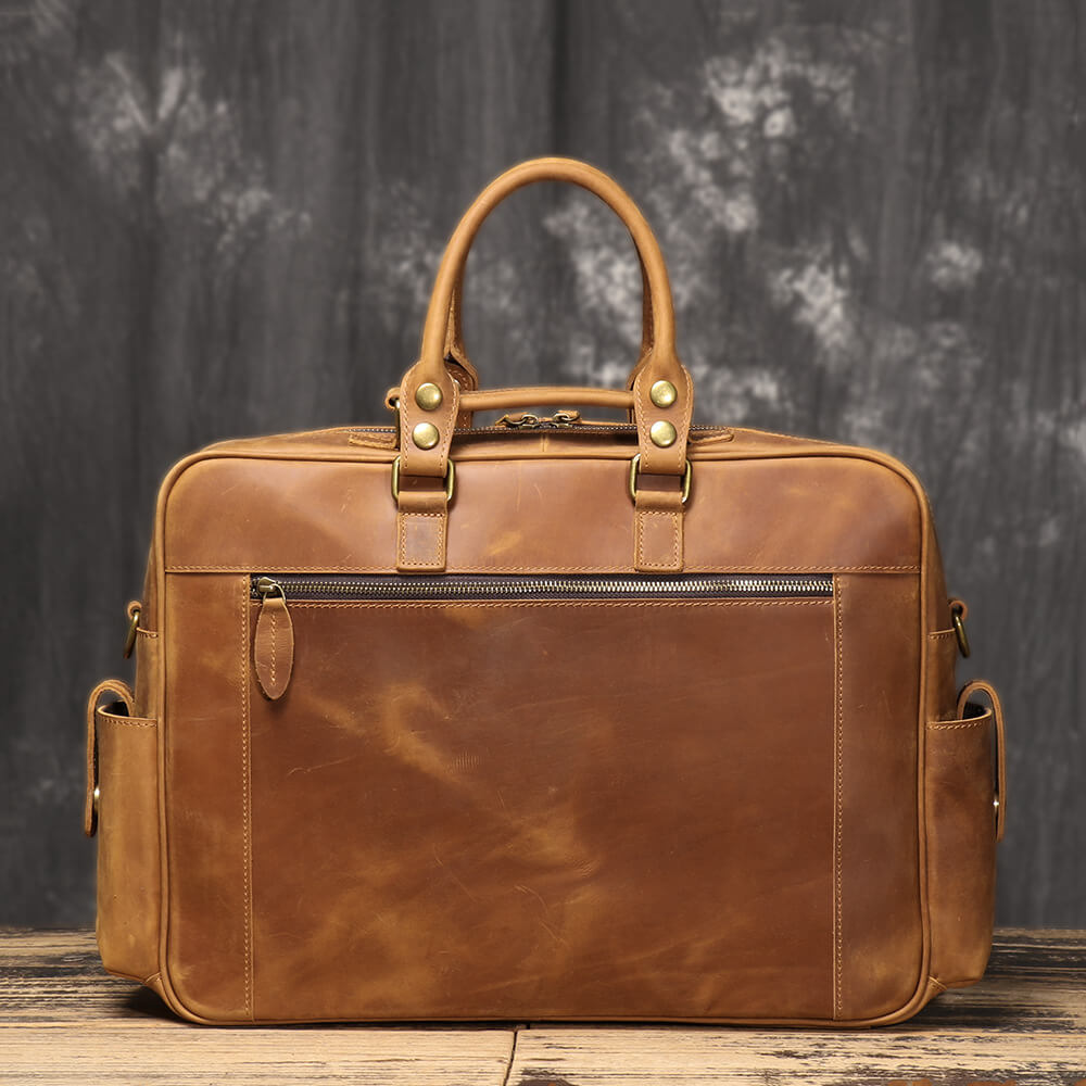 Premium Retro Top Grain Leather Handbag – Babylon Leather - Babylon LeatherBabylon LeatherLJ080 - Brown
